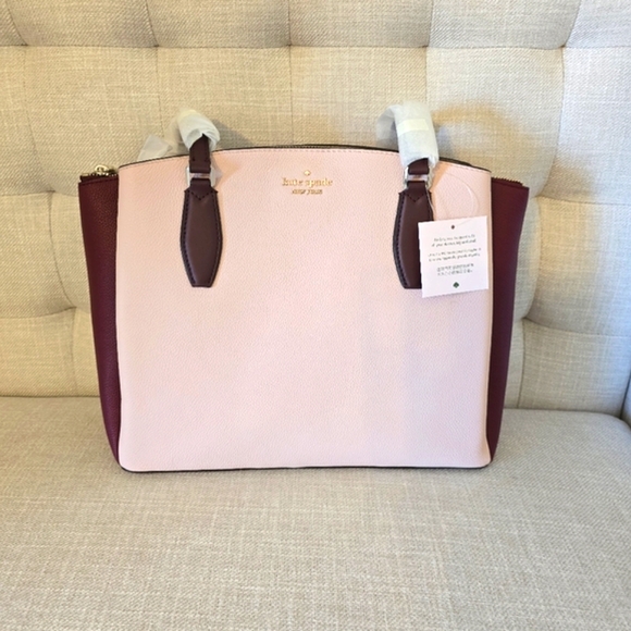 Kate Spade New York Rose Pink Monet Three Compartment Tote - Colorblock- NTW! - Picture 4 of 6